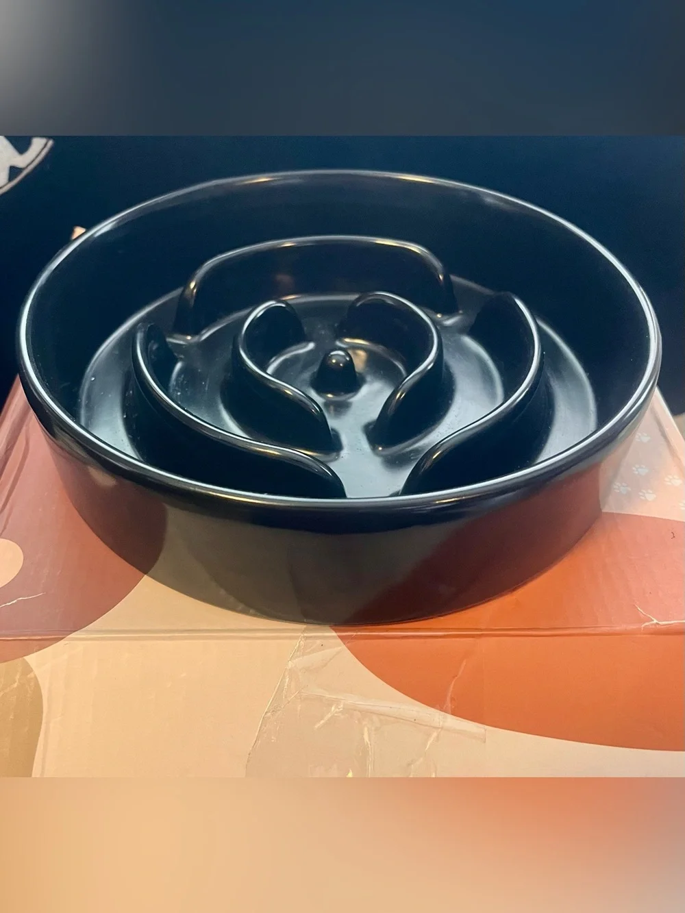 MOPANG Ceramic Slow Feeder Bowl for Medium and Large Dogs, 8.0 Inches Ceramic Do